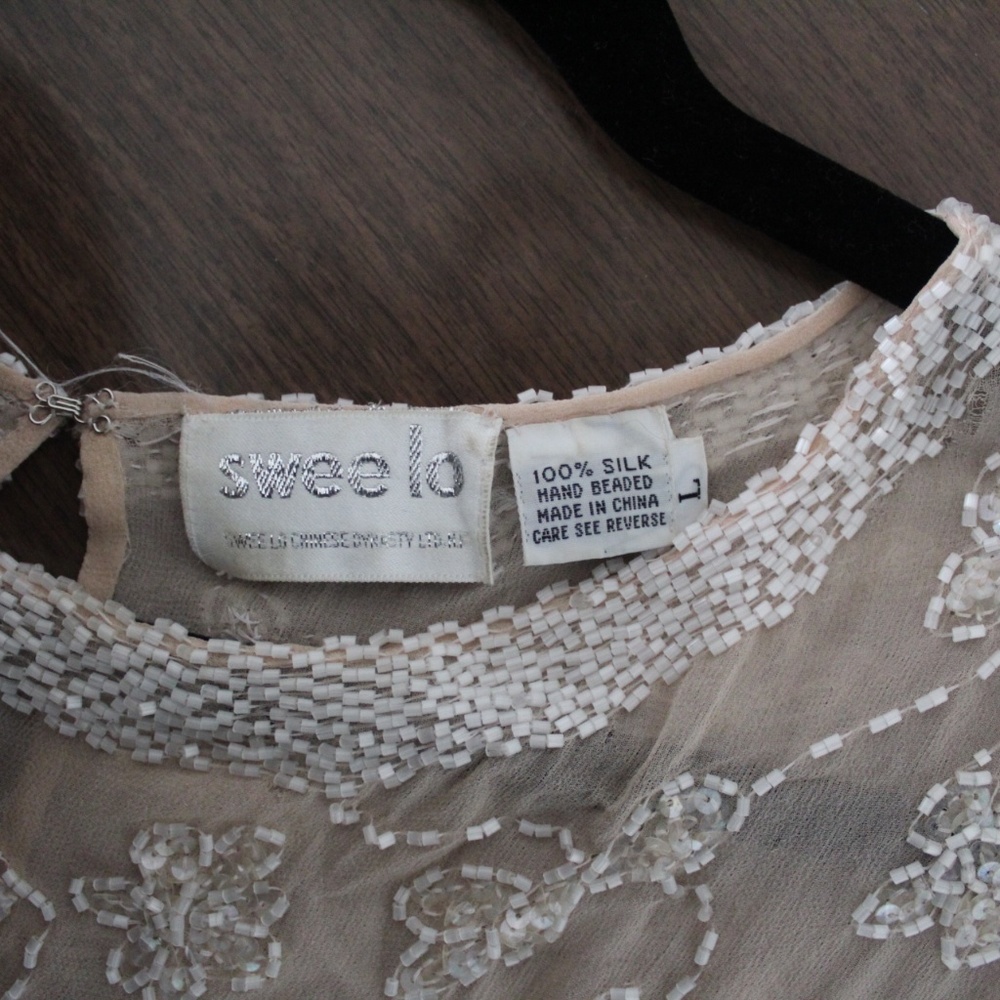 Silk, Hand Beaded Top